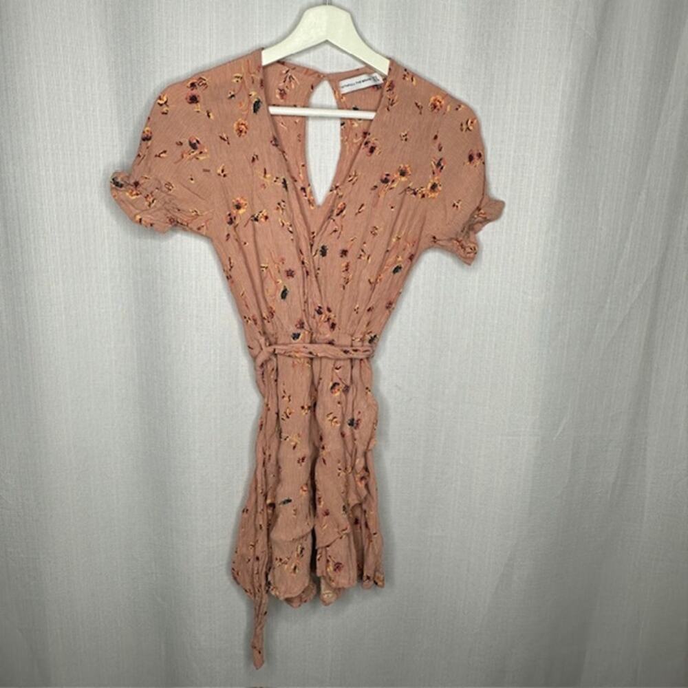 Faithfull The Brand Pink Floral Gauze Mini Dress